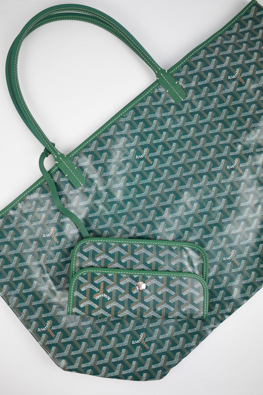 Goyard Saint Louis GM, Green, Preowned No Dustbag GA001