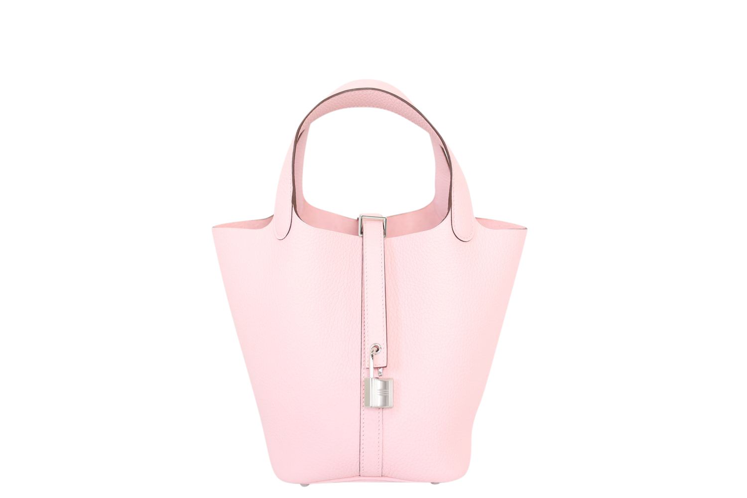 Hermes Picotin Lock 18 Bag, Rose Sakura Clemence Leather with Palladium Hardware, K 2025 Stamp, Preowned in Box WA001