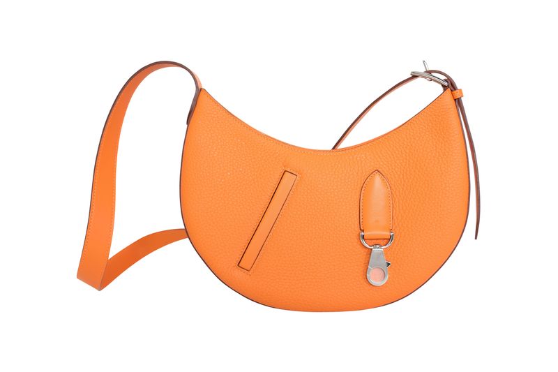 Hermes P&#39;tit Arcon bag, Orange Leather and Palladium Hardware, W 2024 Stamp, Preowned in Box WA001