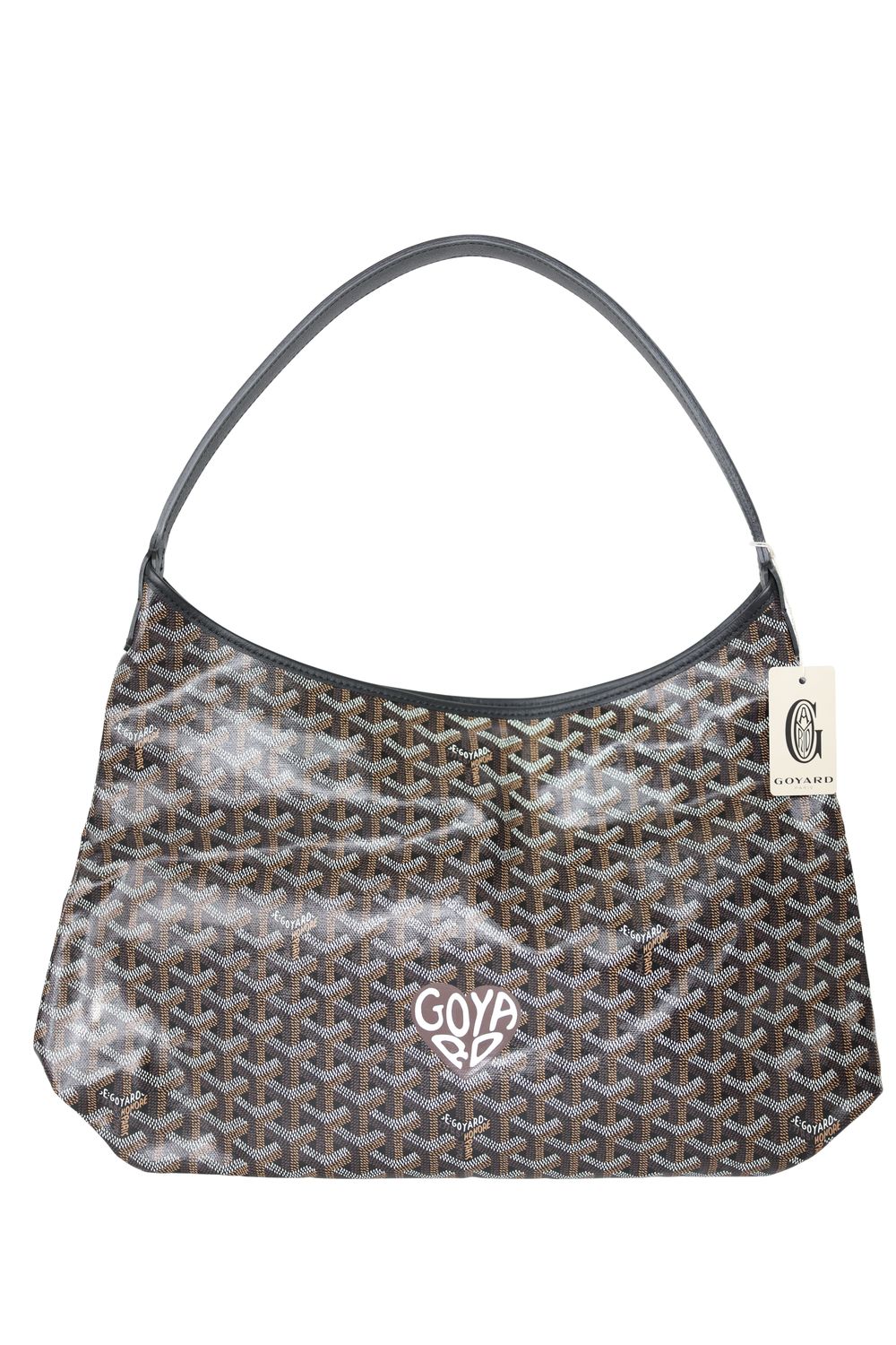 Goyard Boheme Hobo, Black Goyardine Canvas and Calfskin with Palladium Hardware, New in Dustbag WA001