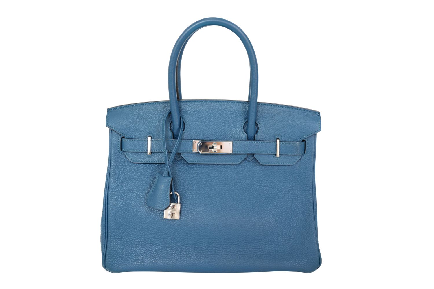 Hermes Birkin 30, Deep Blue Togo with Palladium Hardware, Q in Square 2013 Stamp, Preowned WA001