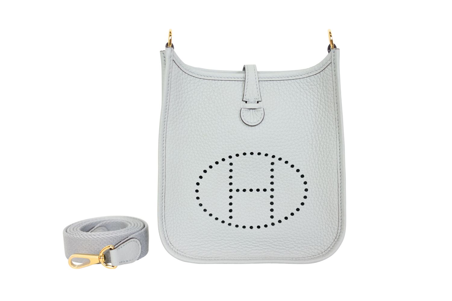 Hermes Evelyne 16 TPM Tote, Bleu Glacier Taurillon Clemence with Gold Hardware, W 2024 Stamp, New in Box WA001