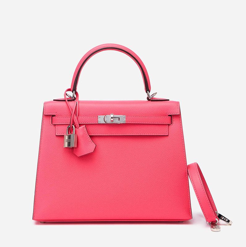 Hermes Kelly 25, Rose Azalae Epsom with Palladium Hardware, K 2025, New in Box KJRB001