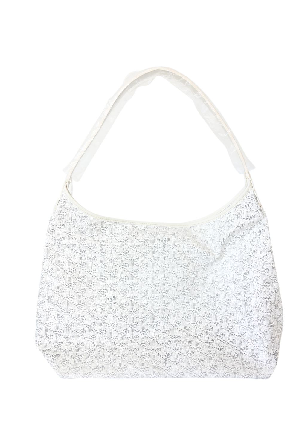 Goyard Boheme Hobo MM, White Goyardine Canvas with Silver Hardware, New in Dustbag WA001