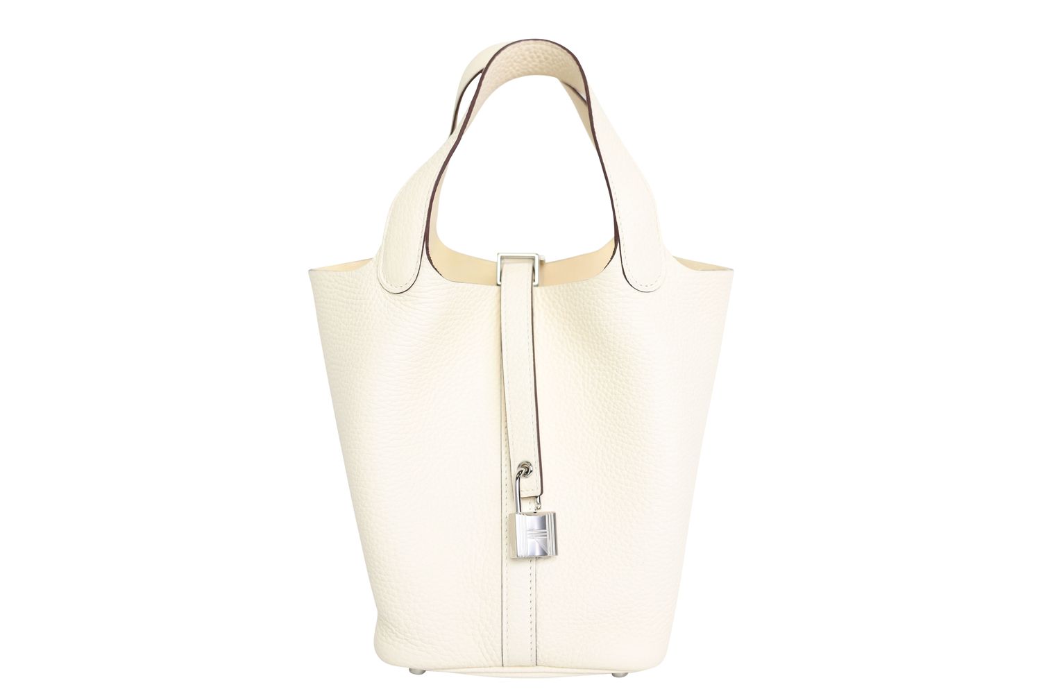 Hermes Picotin Lock 18, Nata Clemence Leather and Palladium Hardware, B 2023 Stamp, Preowned in Box WA001