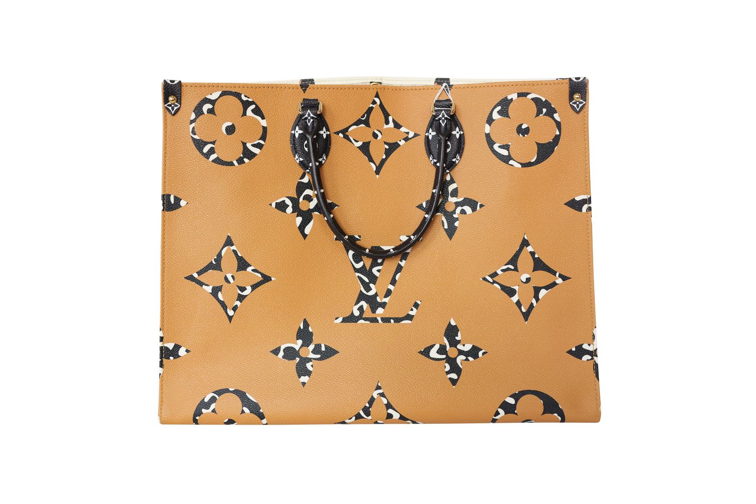 Louis Vuitton Jungle OnTheGo GM, Ivory, Brown, Black Giant Monogram and Animal Print Coated Canvas with Gold Hardware, Preowned in Box WA001