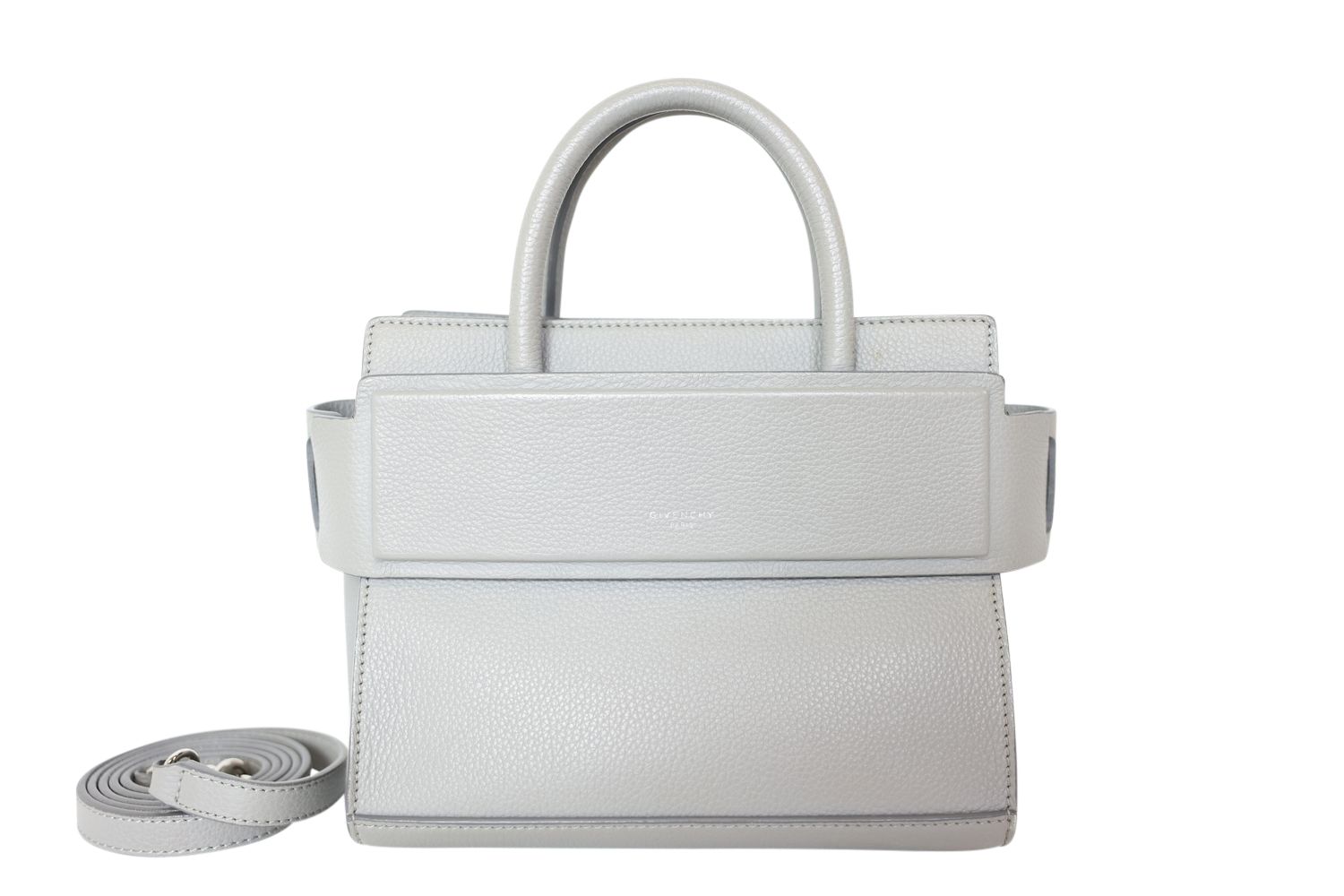 Givenchy Horizon Mini, Gray Grained Leather with Silver Hardware, Preowned No Dustbag WA001