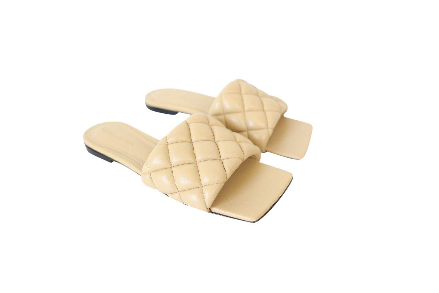 Bottega Veneta Flat Sandals, Cane Sugar Leather, Size 36 New In Dustbag WA001