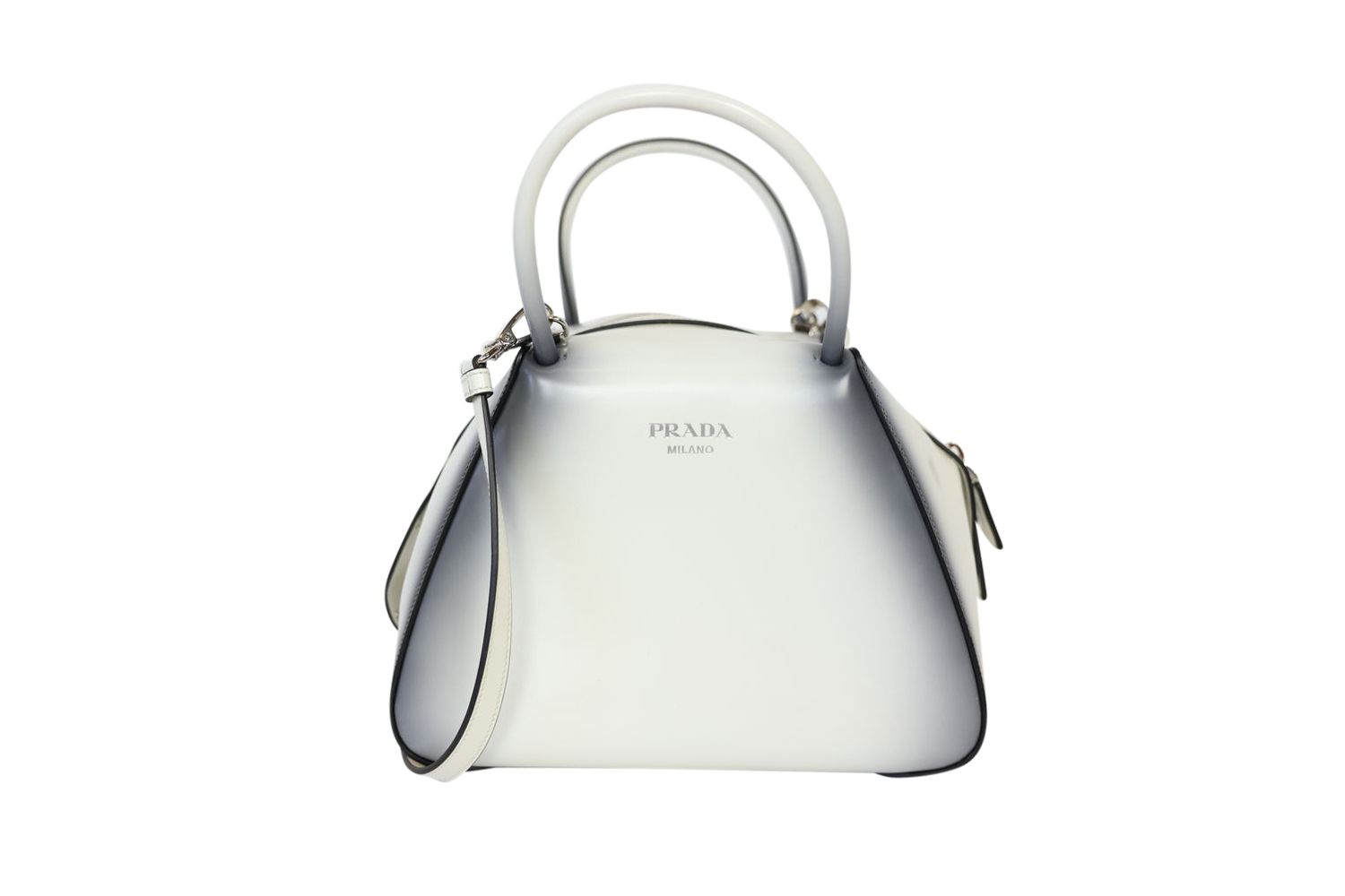 Prada Supernova Bag Small, Ombre Spazzolato Leather With Silver Hardware, Preowned In Dustbag WA001