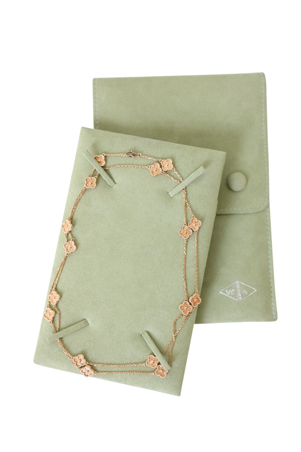 Van Cleef &amp; Arpels Sweet Alhambra 16 Motif Long Necklace, 18k Rose Gold, Preowned in Box WA001