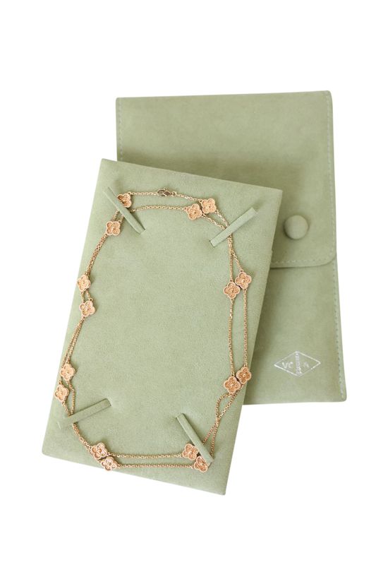 Van Cleef &amp; Arpels Sweet Alhambra 16 Motif Long Necklace, 18k Rose Gold, Preowned in Box WA001