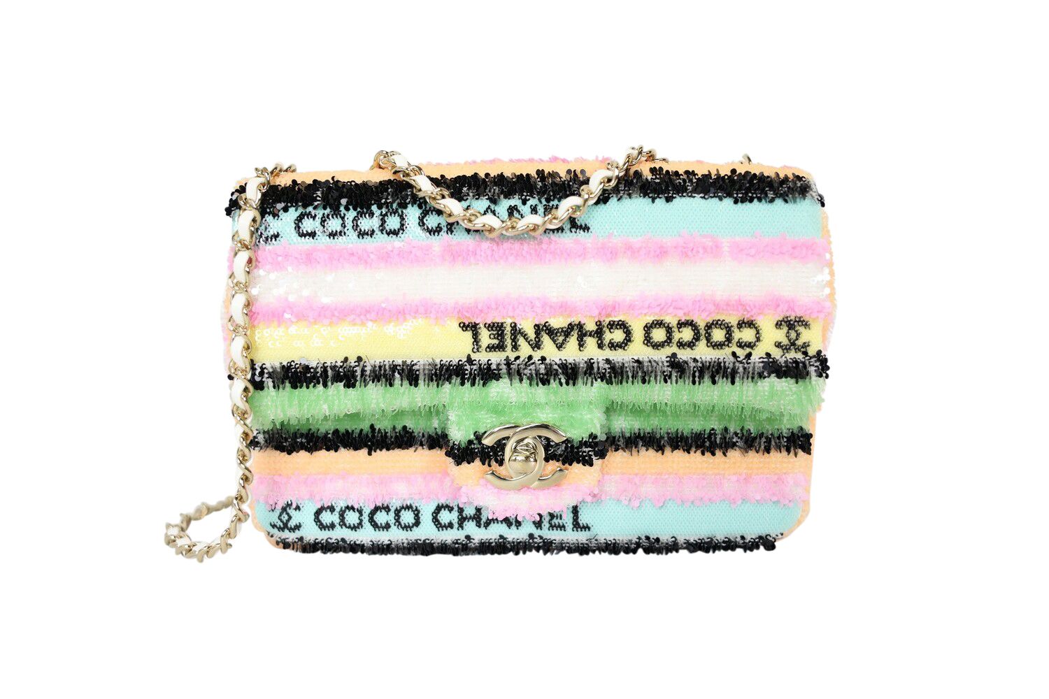 Chanel Sequin Flap Mini, Multicolored with Gold Hardware, New in Box WA001