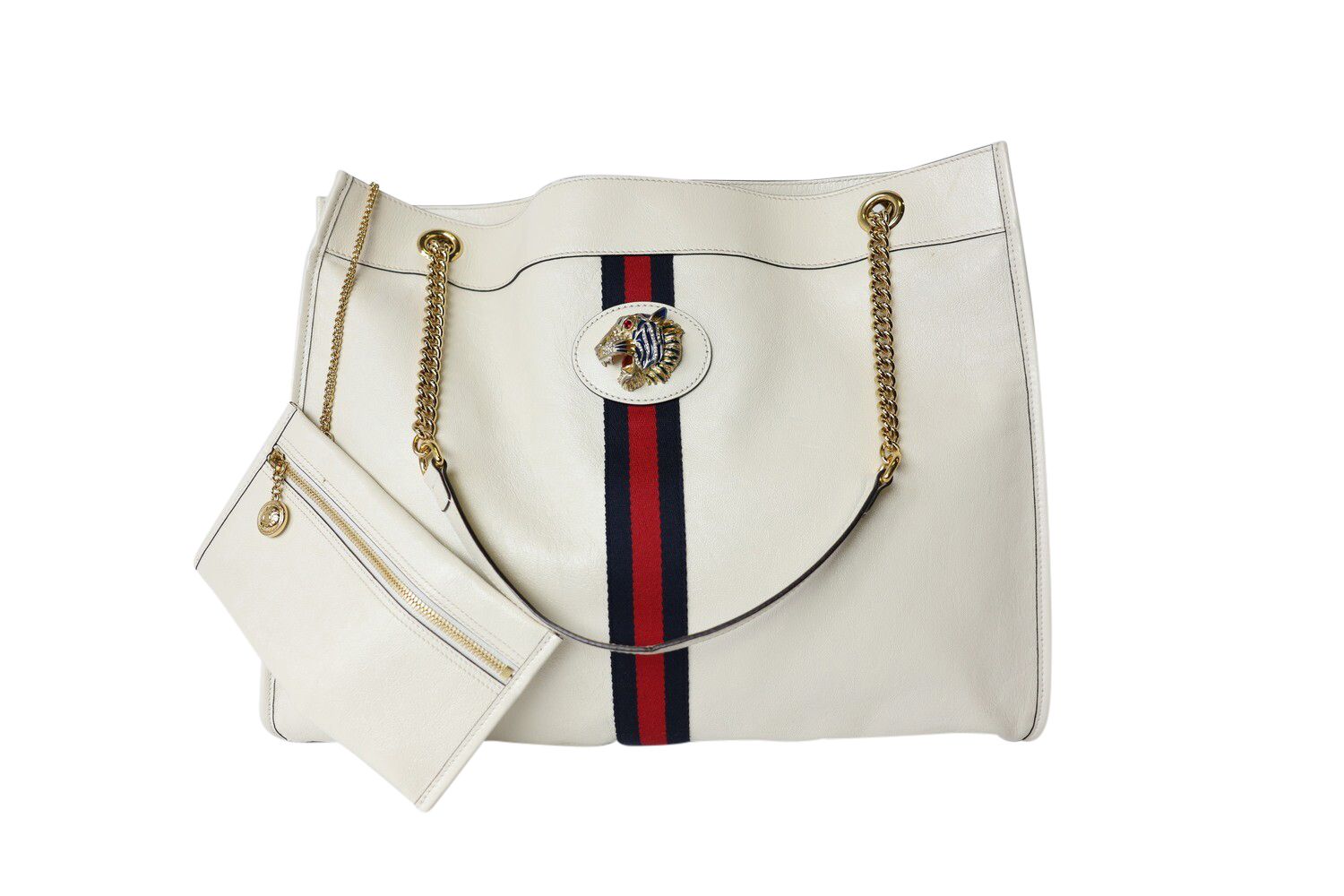 Gucci Rajah Tote Large, White, Preowned No Dustbag WA001