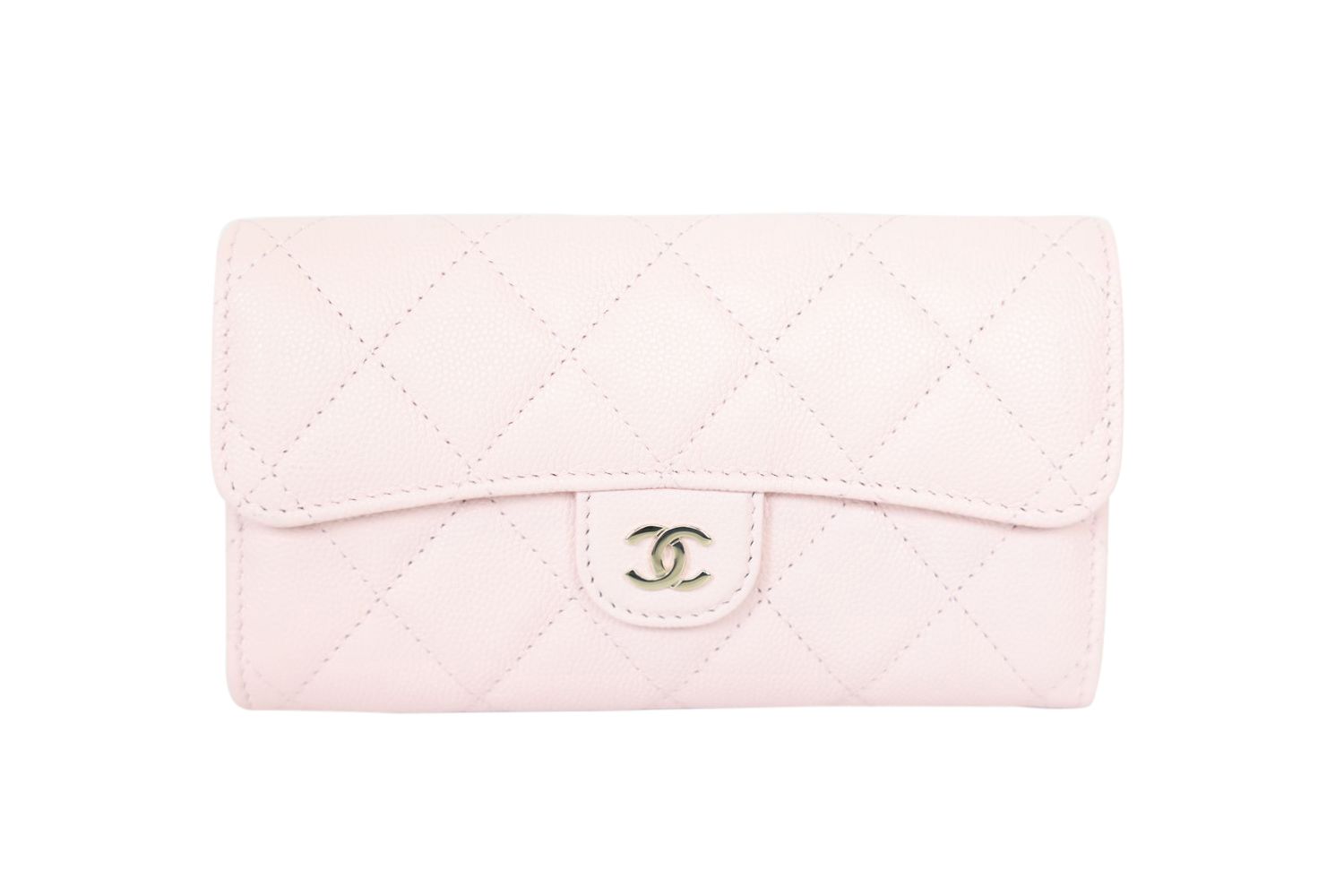 Chanel Flap Wallet Medium, 22S Pink Caviar with Gold Hardware, Preowned in Box WA001