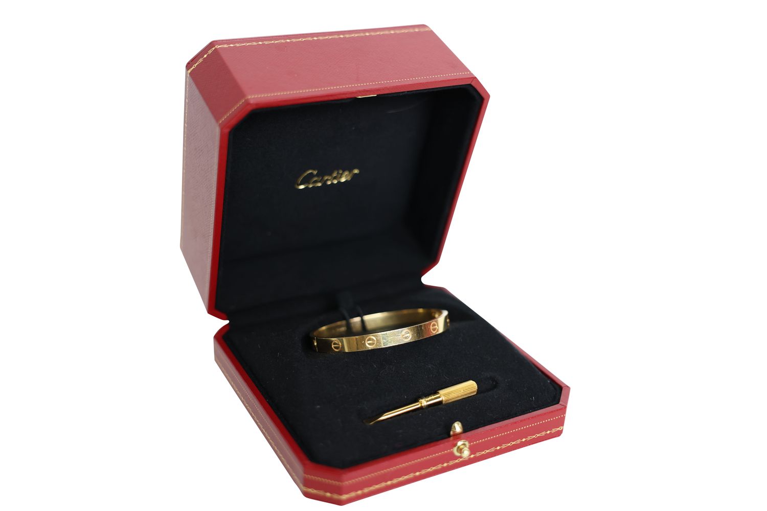 Cartier Love Bracelet Classic Model, 18k Yellow Gold, Size 17, Preowned in Box WA001