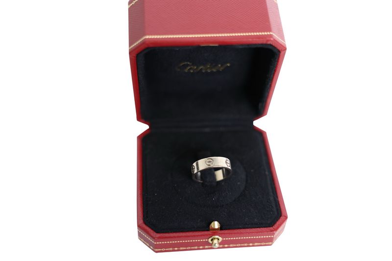 Cartier Love Ring Classic Model, 18k White Gold, Size 56, Preowned in Box WA001