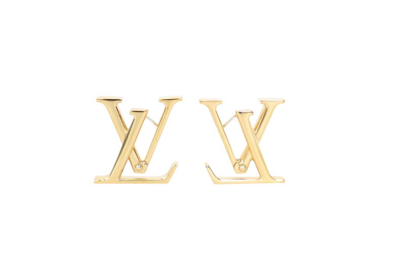 Louis Vuitton LV Iconic Earrings, Gold Hardware, Preowned in Box WA001