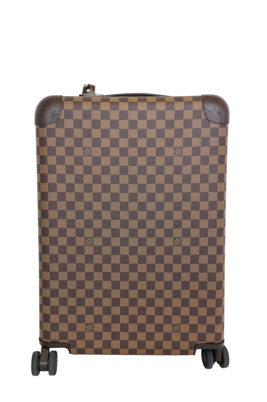 Louis Vuitton Horizon 55 Suitcase, Damier Ebene Canvas with Brown Leather and Mixed Hardware, Preowned in Box WA001
