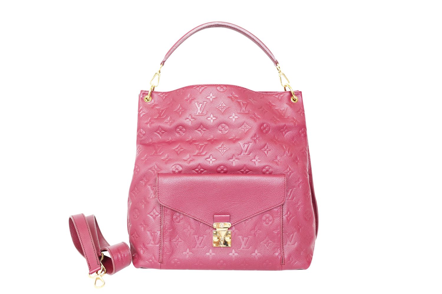 Louis Vuitton Metis Hobo, Purple Monogram Empreinte Leather With Gold Hardware, Preowned In Dustbag WA001