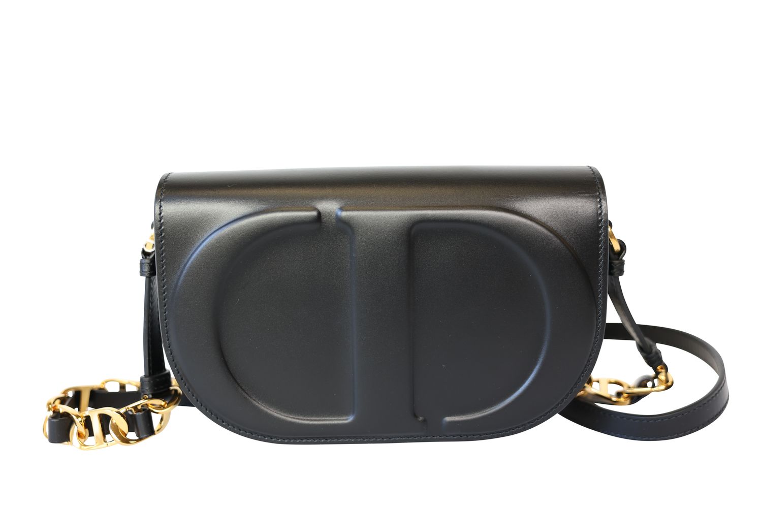 Dior レザー カメラケース ブラック/ベージュ~~~ Christian Dior CD Signature Camera Bag, Black with Gold Hardware