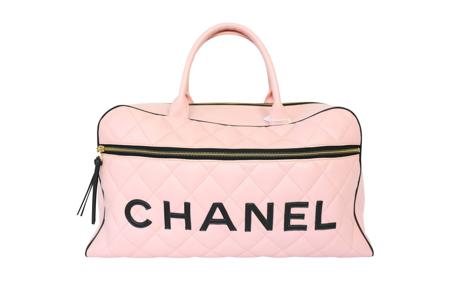 Chanel Boston Duffle Bowler, Pink Lambskin Leather With Gold Hardware, Preowned No Dustbag WA001