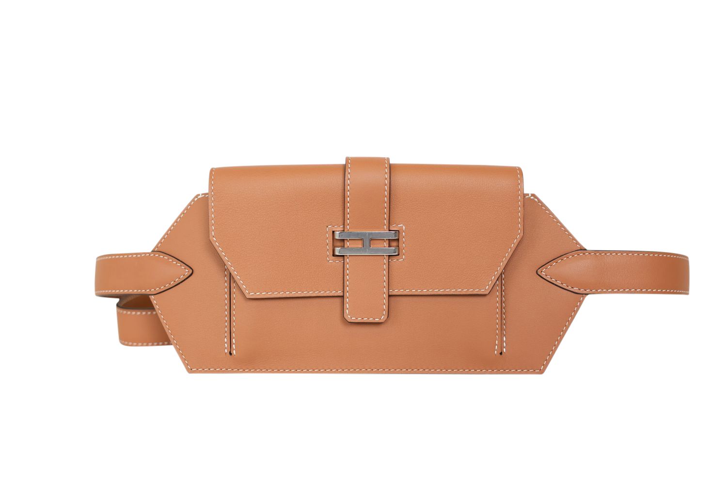 Hermes Elan Pocket Belt 24 Extra Small, Gold Swift with Palladium Hardware, W 2024, New in Box WA001