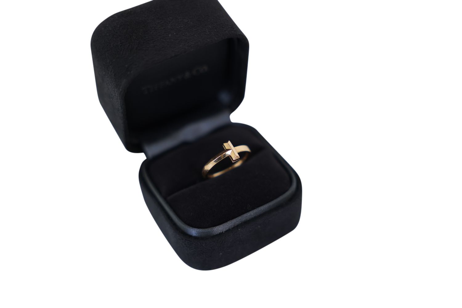 Tiffany T1 Ring Size 4, 18K Rose Gold, Preowned in Box WA001