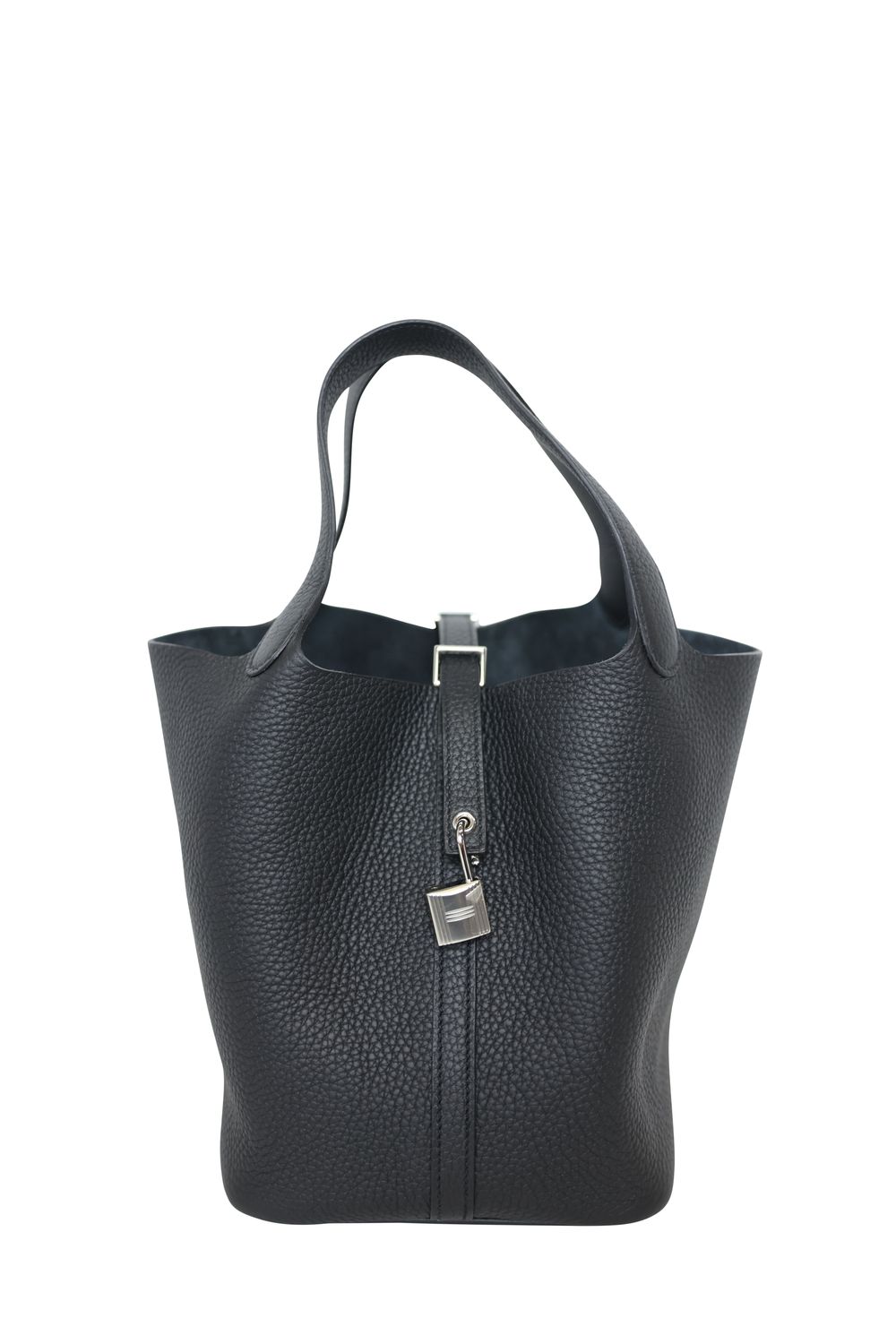 Hermes Picotin Lock 22 MM, Noir Clemence Bull Calf with Palladium Hardware, W 2024 Stamp, New in Box WA001