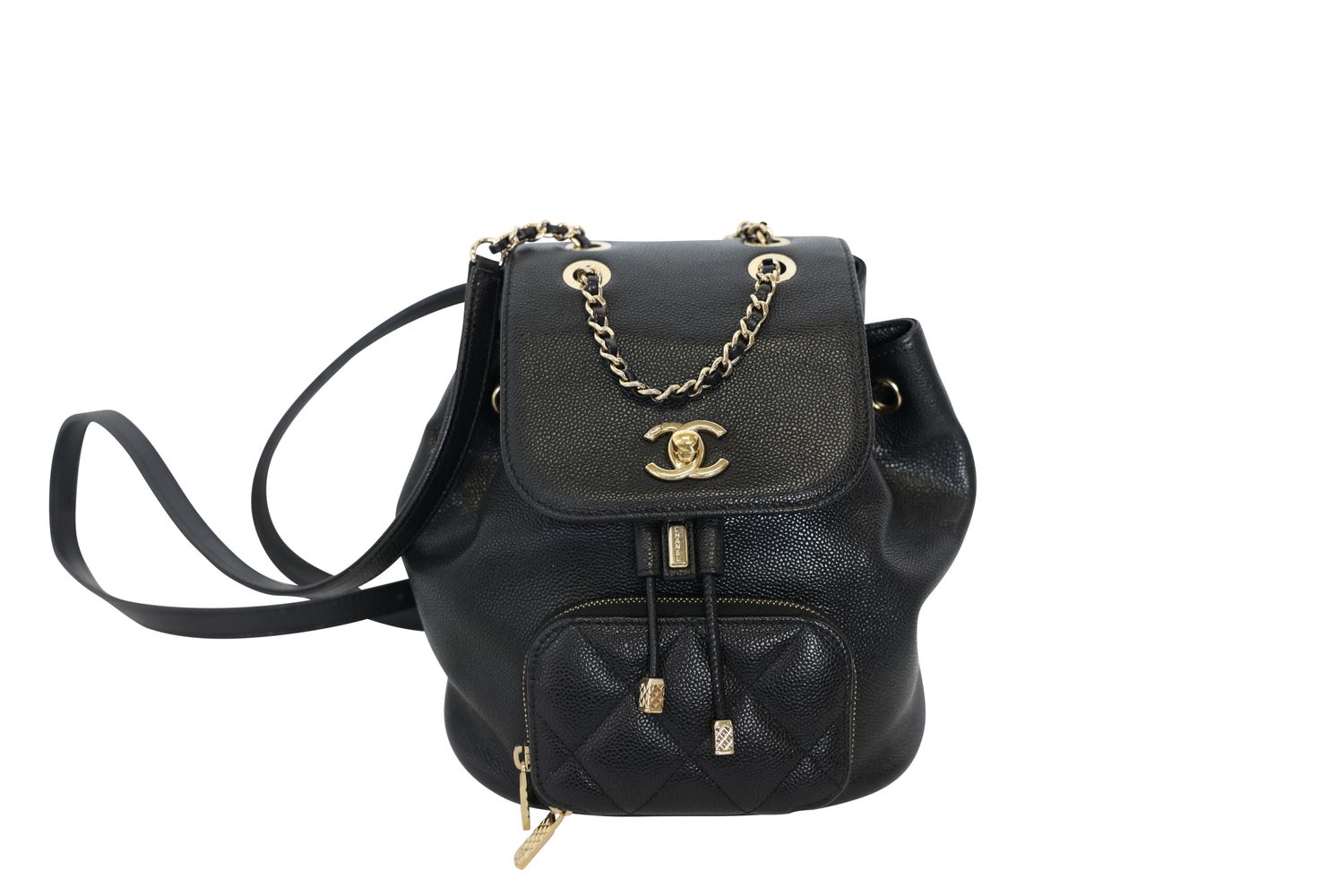 Chanel Business Affinity Small Backpack, Black Caviar with Gold Hardware, Preowned in Box WA001