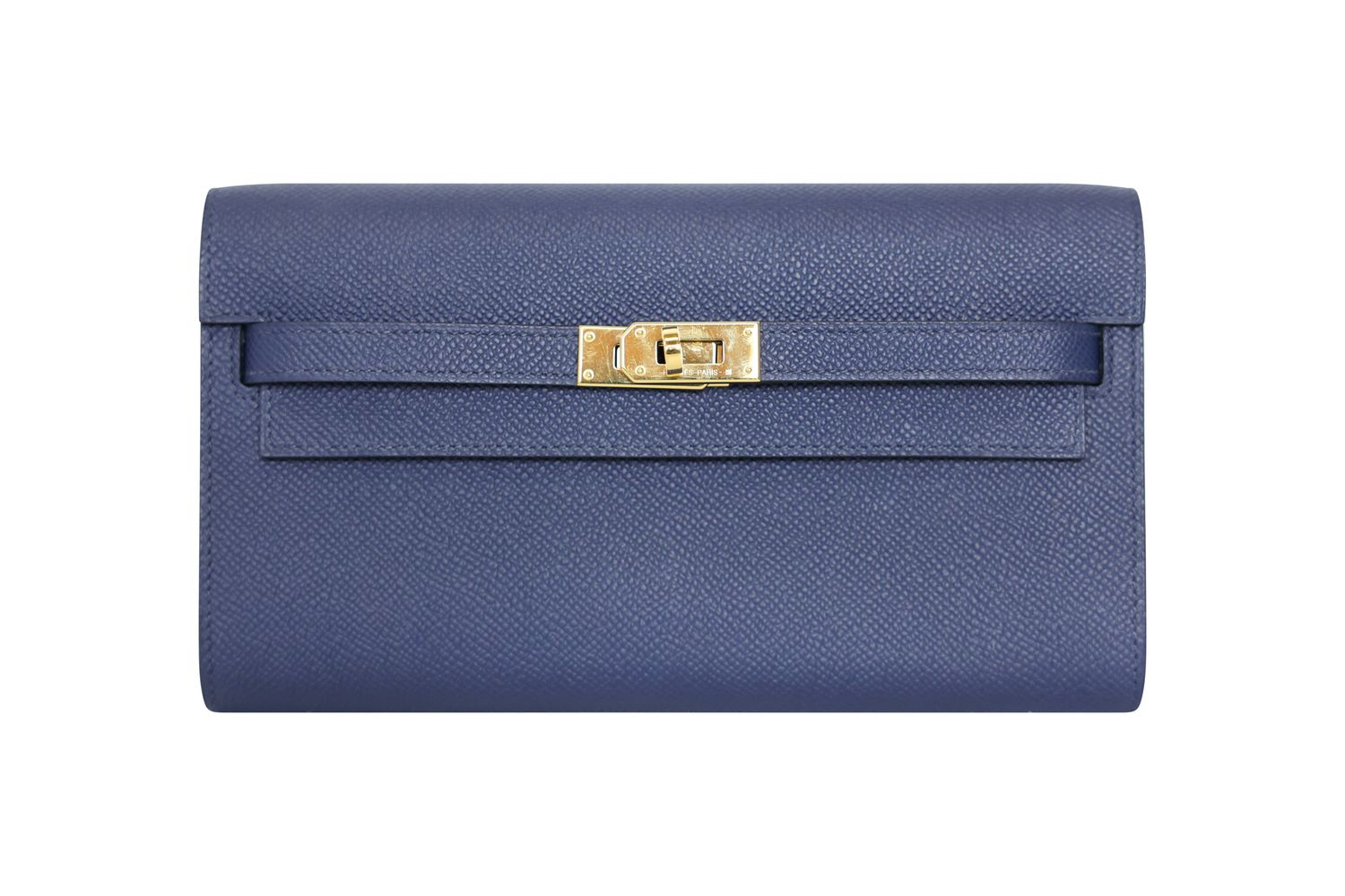 Hermes Kelly Classique To Go Wallet, Navy Blue Epsom Leather with Gold Hardware, W 2024 Stamp,  Preowned in Box WA001