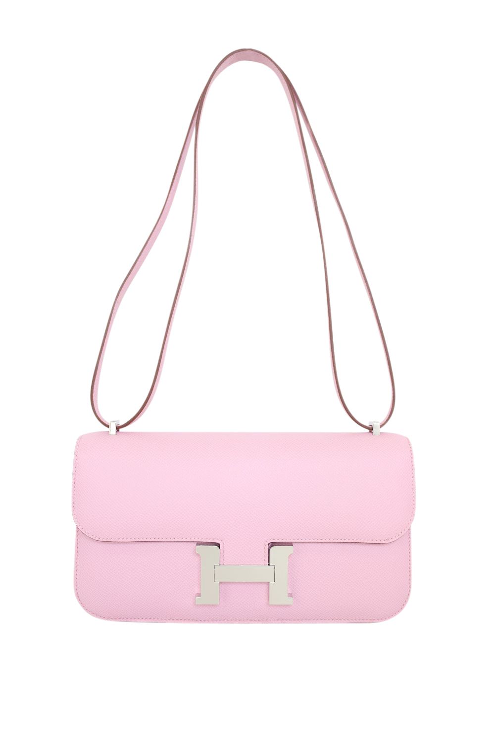Hermes Constance Elan 25 Bag, Mauve Sylvestre Epsom Leather and Palladium Hardware, K 2025 Stamp, New in Box WA001