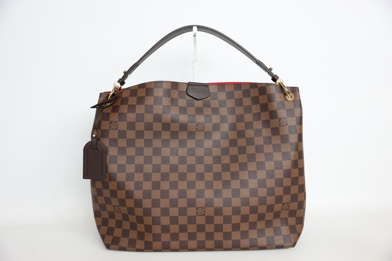 Louis Vuitton Graceful MM Bag, Damier Ebene Canvas and Gold Hardware, New in Box WA001