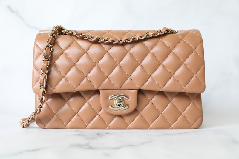 Chanel Classic Medium, 22S Caramel Brown Lambskin with Gold Hardware, New in Box MA001