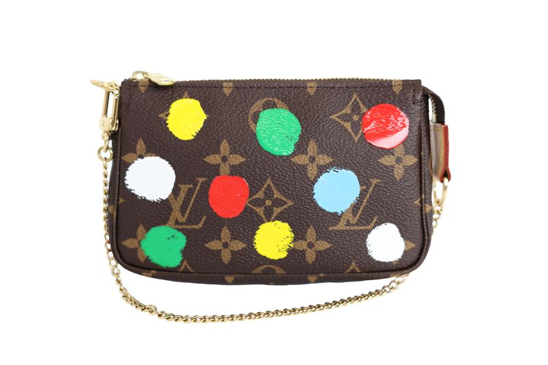Louis Vuitton x YK Pochette Accessorires Mini Bag, Monogram with Multicolor Dots Canvas and Gold Hardware, New in Box WA001