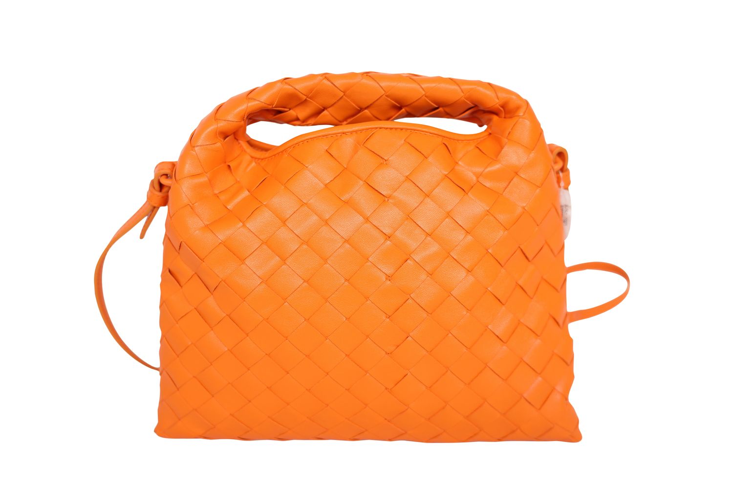 Bottega Veneta Mini Hop Bag, Orange Intrecciato Leather with Gold Hardware, New in Dustbag WA001