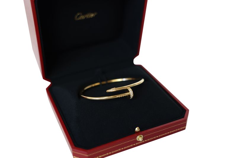 Cartier Juste un Clou Classic Model Bracelet, 18k Yellow Gold with Diamonds, Preowned in Box WA001