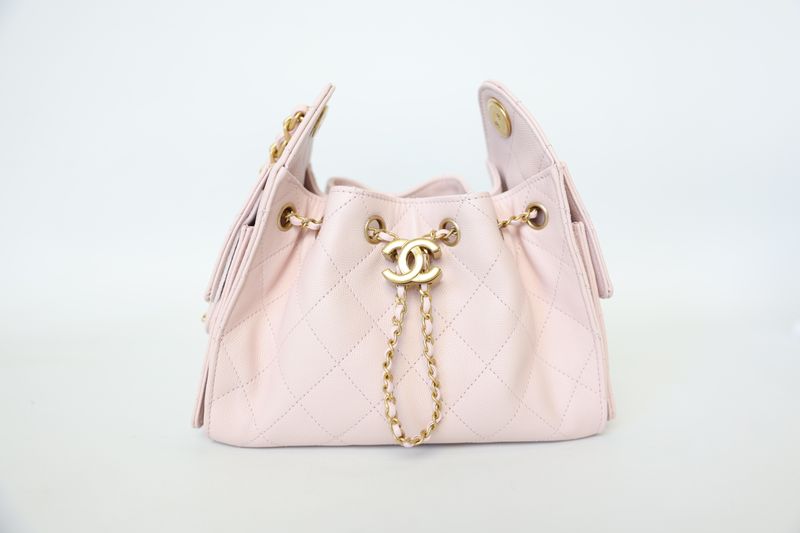 Chanel 25 Mini Bag, Light Pink Quilted Caviar Leather and Gold Hardware, New in Box WA001