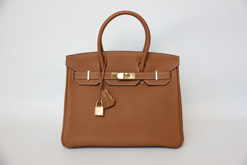 Hermes Birkin 30 Handbag, Gold Brown Tan Togo with Gold Hardware, Z 2021 Stamp, Preowned in Box WA001