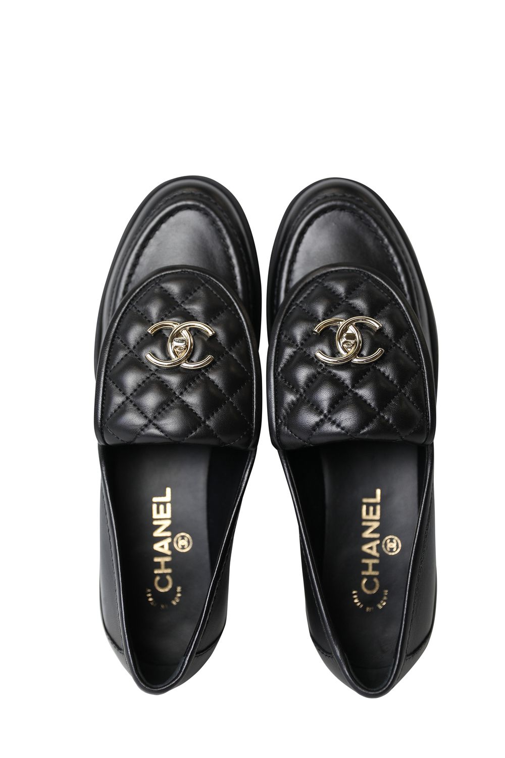 Chanel Turnlock Loafer, Black with Gold Hardware, Size 40, New in Box WA001