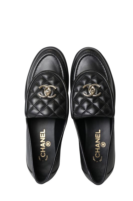 Chanel Turnlock Loafer, Black with Gold Hardware, Size 40, New in Box WA001