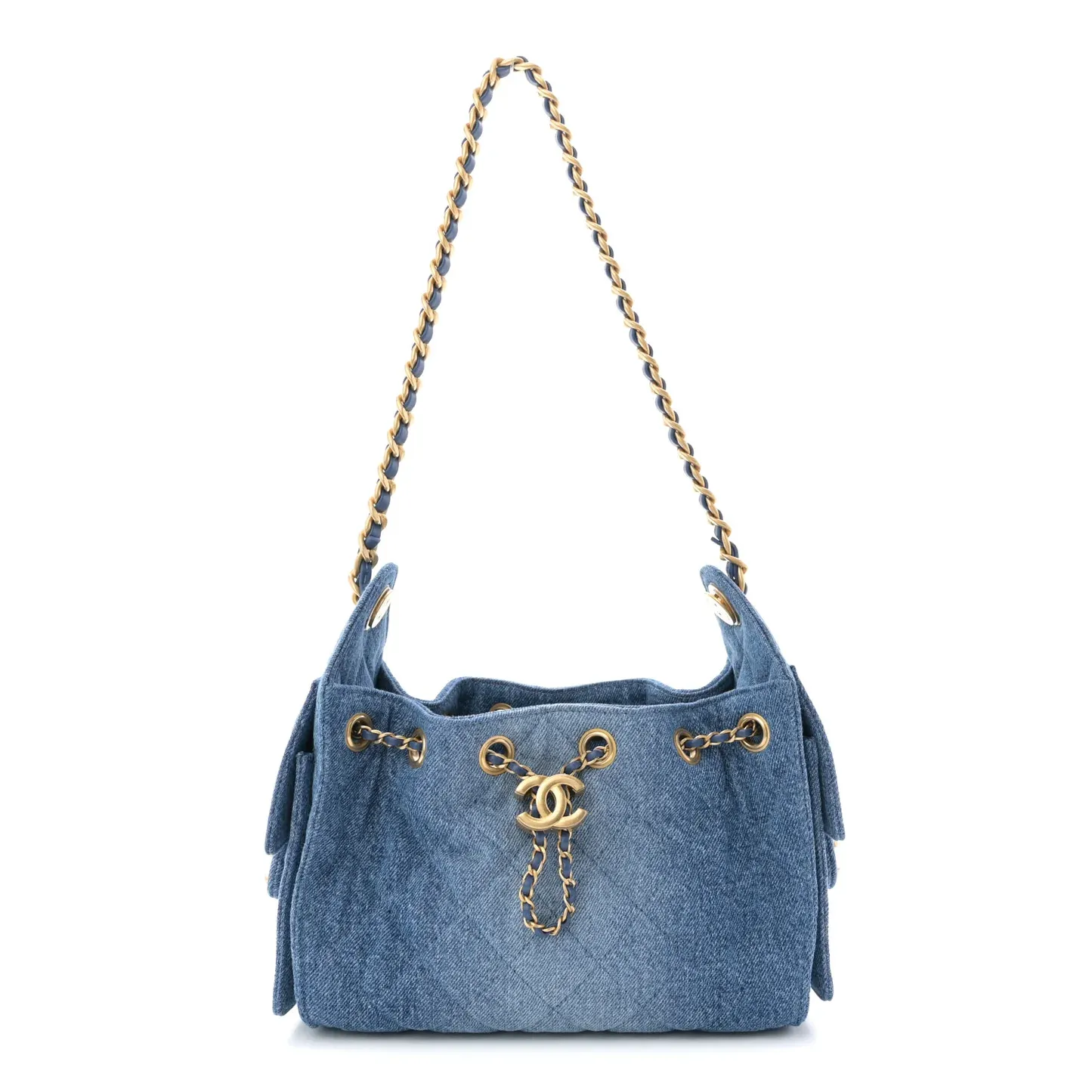 Chanel 25 Mini Bag, Light Denim Leather and Gold Hardware, New in Box KJRB001