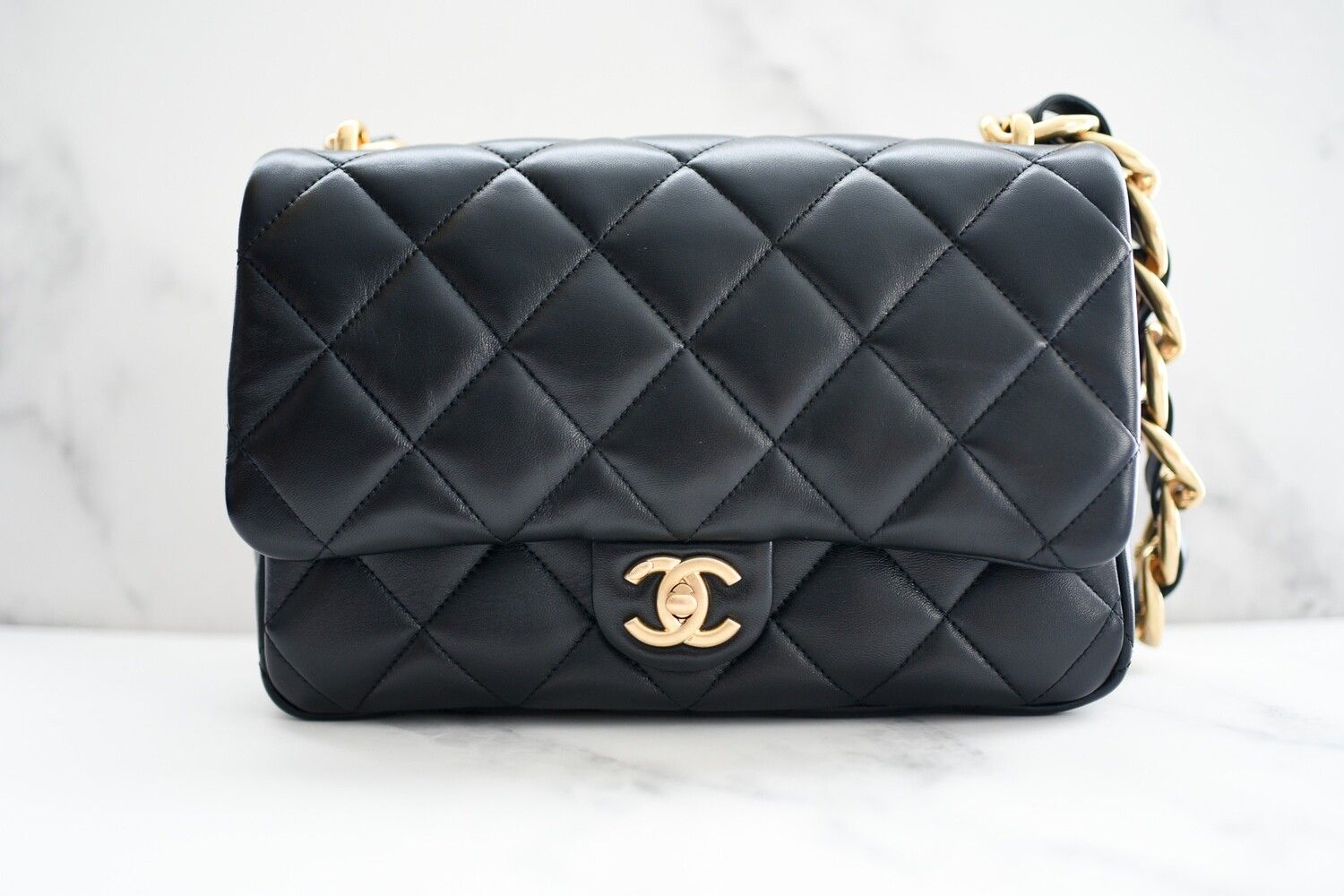 Chanel Seasonal Flap, 22S Funky Town, Black Lambskin Leather, Gold Hardware, New in Box CA001