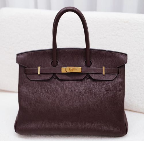 Hermes Birkin 35,  Havanne Togo Leather with Gold Hardware, T 2015 Stamp, Preowned in Dust Bag KJRB088