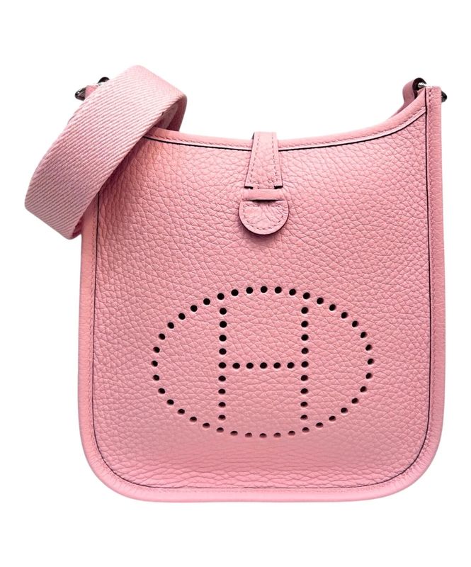 Hermes Mini Evelyne Sakura PHW, New Full Set KJRB088