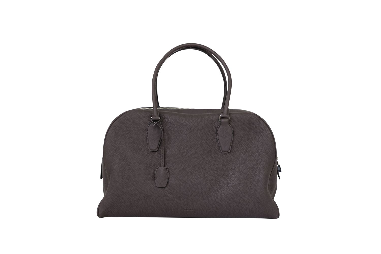 The Row India 15.75 Bag, Dark Brown Leather and Silver Hardware, Preowned in Dustbag WA001