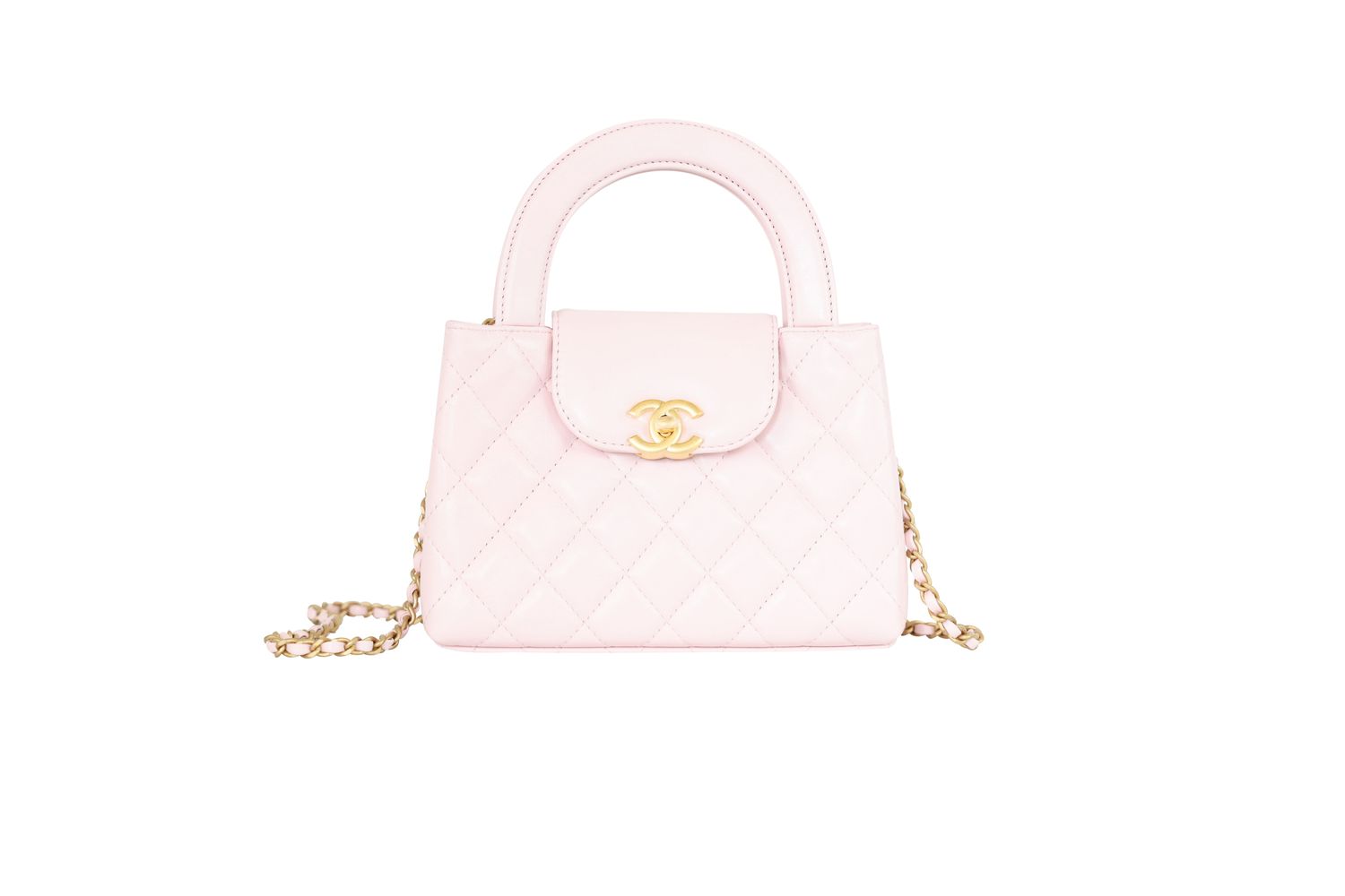 Chanel 26C Kelly Mini Shopping Bag, Light Pink Quilted Leather and Gold Hardware, New in Box WA001