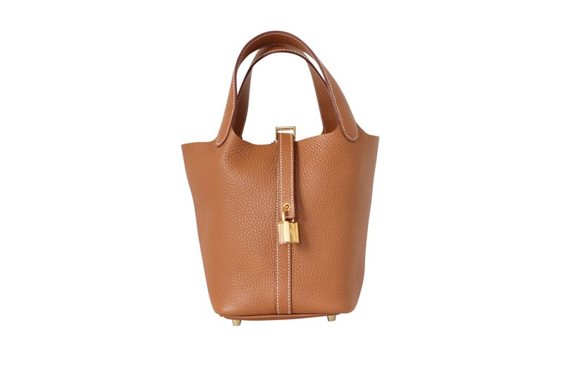 Hermes Picotin Lock 18 Bag, Tan Gold Taurillon Clemence Leather and Gold Hardware, B 2023 Stamp, New in Box WA001