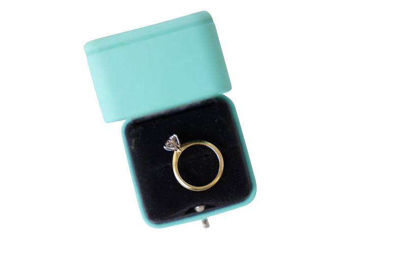 Tiffany &amp; Co. Solitaire Engagement Ring, 18k Yellow Gold and Platinum with Diamond, Preowned in Box WA001