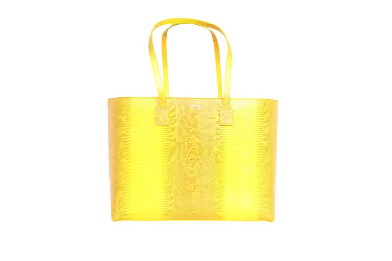 Burberry London Tote Medium Bag, Yellow Lizard Embossed Calfskin, New in Dustbag WA001