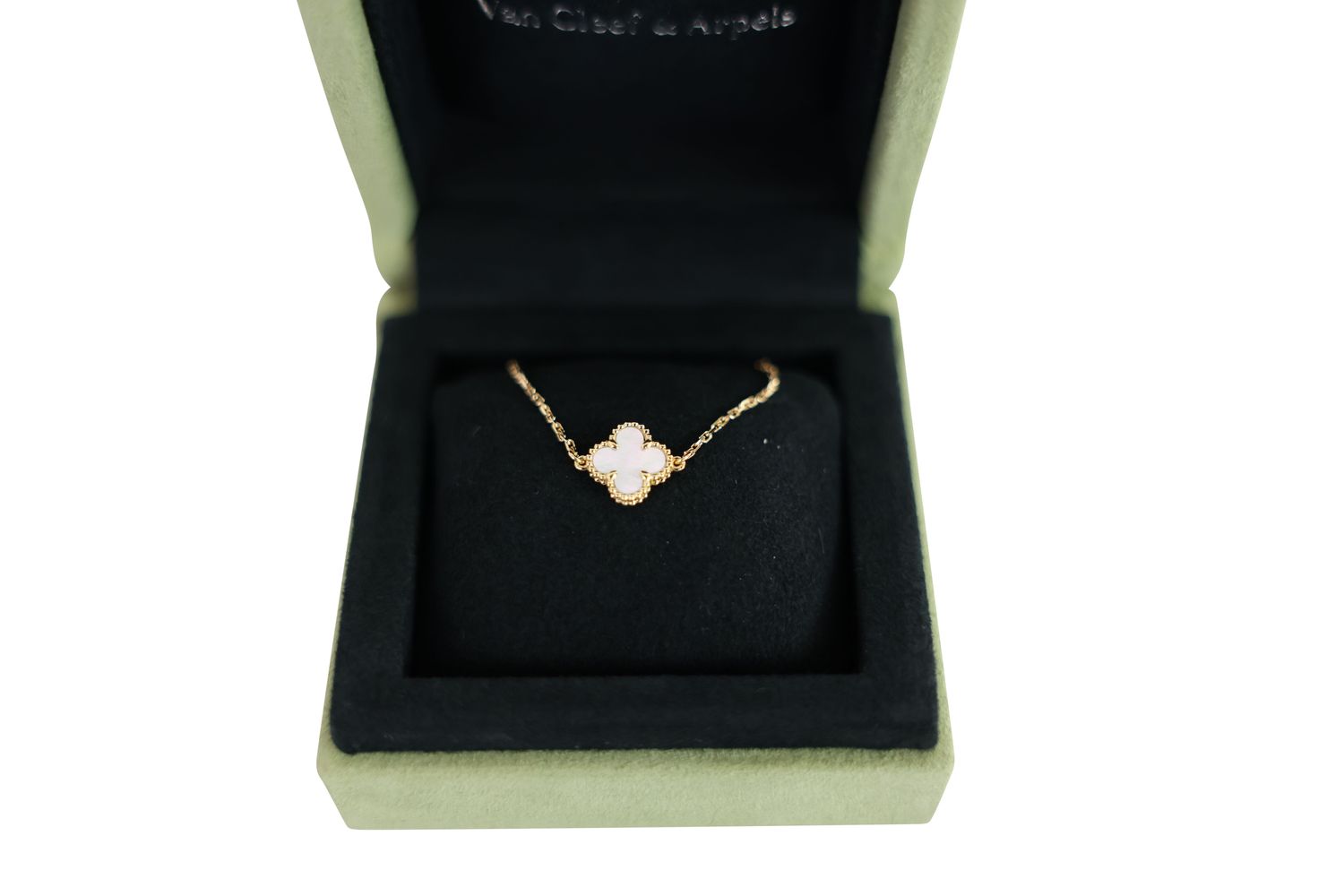 Van Cleef &amp; Arpels Sweet Alhambra Bracelet, 18k Yellow Gold and Mother of Pearl, Preowned in Box WA001